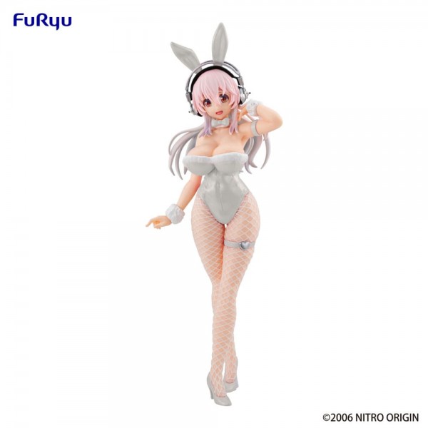 Nitro Super Sonic: BiCute Bunnies Super Sonico Pearl White Ver. non Scale PVC Statue